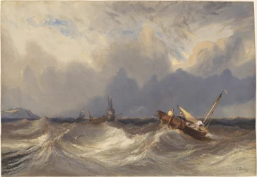 Fiskebåtar kastade före en storm