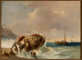 Ett fiskebåt vid havskusten