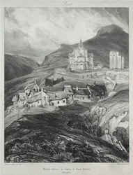 Pittoreska och romantiska resor i det antika Frankrike, Auvergne: Absid av kyrkan Saint Nectaire