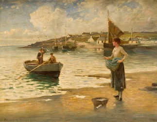 Landar en fångst, B