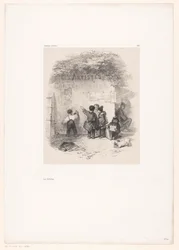 Barn framför en vägg Les Artistes (titel på objekt) Souvenirs d
