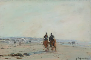 Two Horsemen on the Beach, ca 1864-68 (pastell på papper fastställt på papper)
