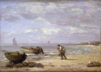 Lågvatten nära Honfleur