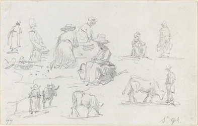 Bönder och kor [recto], 1877.