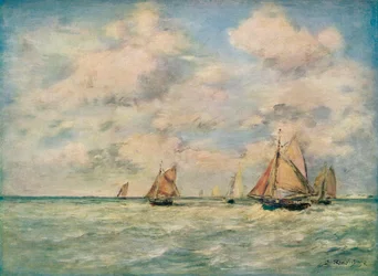 Utgång från båtarna vid Trouville, 1800-talet
