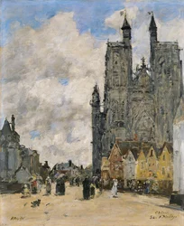 Torget i kyrkan Saint Vulfran i Abbeville