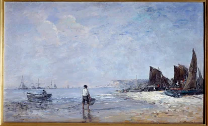 Fiskaren Målning av Eugene Louis Boudin (1824-1898) 1800-talets sön. 0,35x0,57 m Rouen, Musee des Beaux Arts