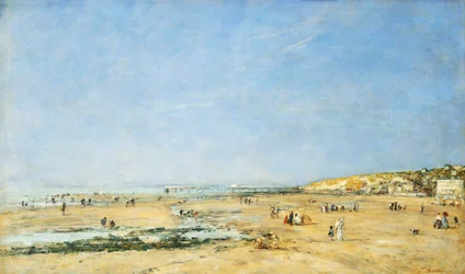 Trouville, allmän utsikt över stranden; Trouville, Allmän utsikt över stranden, 1890