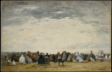 Semesterfirare på stranden i Trouville