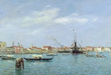 Venedig, Canal Grande, österrikiska ångfartyget, 1895
