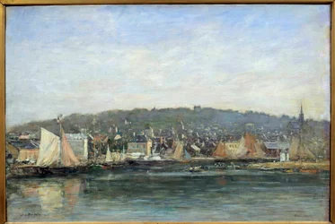 Utsikt över hamnen i Trouville Målning av Eugene Louis Boudin