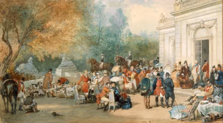 En jaktfrukost i England, 1870