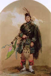 A Piper of the 79th Highlanders vid Chobham Camp 1853