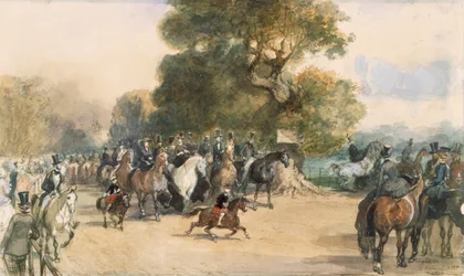 Scen i Hyde Park, c1850-talet.