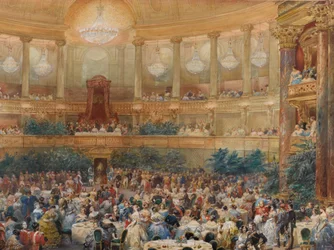 Middagen i Versailles i närvaro av Napoleon III, 1854.