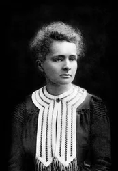 franska fysikern Marie Curie (1867-1934) Nobelpriset i fysik 1903, Nobelpriset i kemi 1911, foto av Eugene Pirou