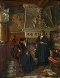 Erasmus och Quentin Matsys (olja på duk)