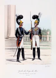 Gardes-du-Corps de Roi, Service de Chateau, helklänning, 1820-30