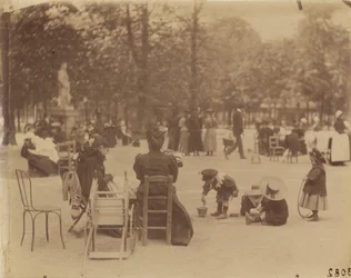 Kvinnor och barn i Luxembourgträdgården