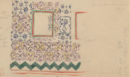 En vägg dekorerad med spanskt kakel, 1832.
