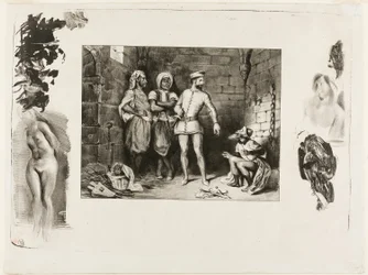 Fronte-boeuf och juden, från Ivanhoe