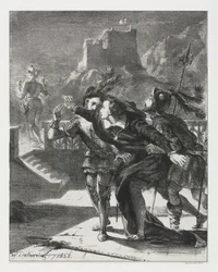 Hamlet: Hamlet skyndar sig att följa sin fars spöke