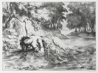 Hamlet: Ophelias död, 1843.
