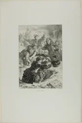 Hamlet och Laertes i Ofelias grav, plansch 15 ur Hamlet