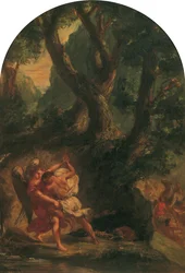 Jacob brottas med ängeln, 1850-1855.