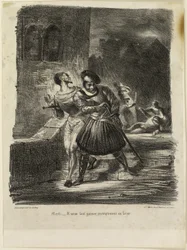 Mephistopheles och Faust flyr efter duellen