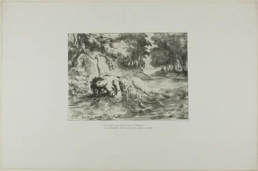 Ofelias död, plansch 13 ur Hamlet