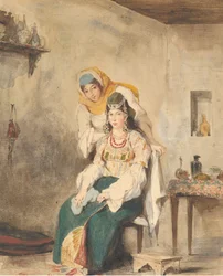 Saada, Abraham Ben-Chimols fru och Préciada, en av deras döttrar, 1832.