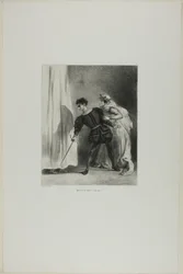Mordet på Polonius, plansch 9 ur Hamlet