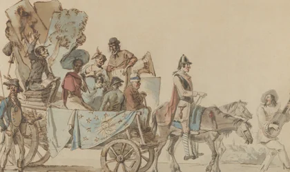Teatertrupp på väg, 1818.