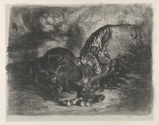 Vildhäst fälld av en tiger, 1828, 1828.