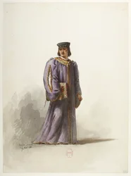 Btv1b84558104 32 - Saint-Saëns - Henrik VIII - Kostymmodeller - Lacoste - 32. Skrivare i läkardräkt