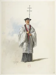 Btv1b84558104 33 - Saint-Saëns - Henrik VIII - Kostymmodeller - Lacoste - 33. Präst