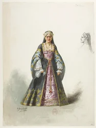 Btv1b84558104 61:a - Saint-Saëns - Henrik VIII - Kostymmaketter - Lacoste - 61:a Catherine Catherine