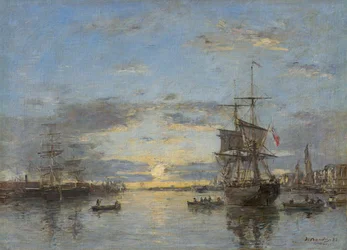 Tyska: Le Havre. Yttre hamnen vid solnedgången Le Havre: Yttre hamnen vid solnedgången