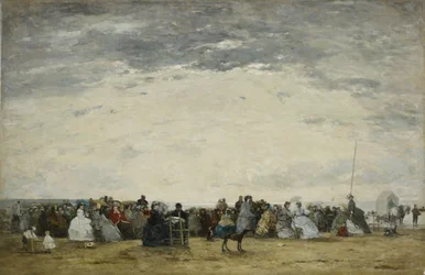 Semesterfirare på stranden i Trouville