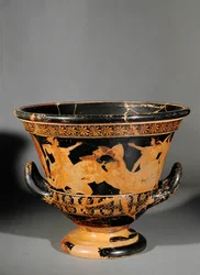 Rödfigurerad attisk krater, kallad Antaios krater ...