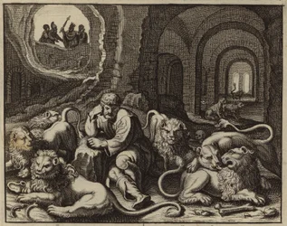 Daniel i lejonhålan (gravyr)