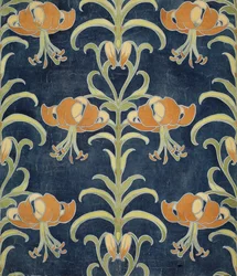 Liljedesign för tapeter eller textil, 1896