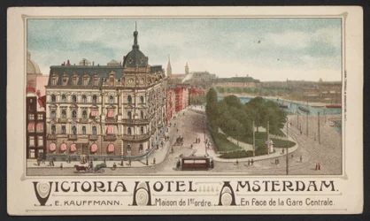 Victoria Hotel, Amsterdam (färgad gravyr)