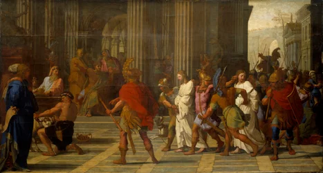 Saint Gervais och Saint Protais ställde inför Astasius, vägrar att offra till Jupiter
