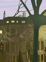 Brownstone på natten (digital konst)