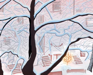 Brunstenshus i snö , Brooklyn (digital konst)