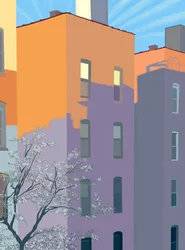 Byggnadsskuggor på en byggnad
