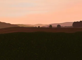 Majsfält, Hudson Valley, 2025 (digital konst)