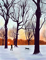 Hund i snö, Brooklyn (digital konst)